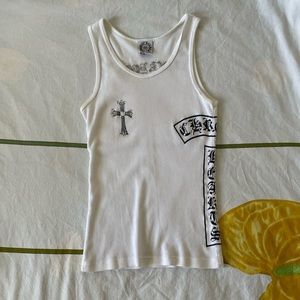 CHROME HEARTS “F**K you” tank top w/ crystals!